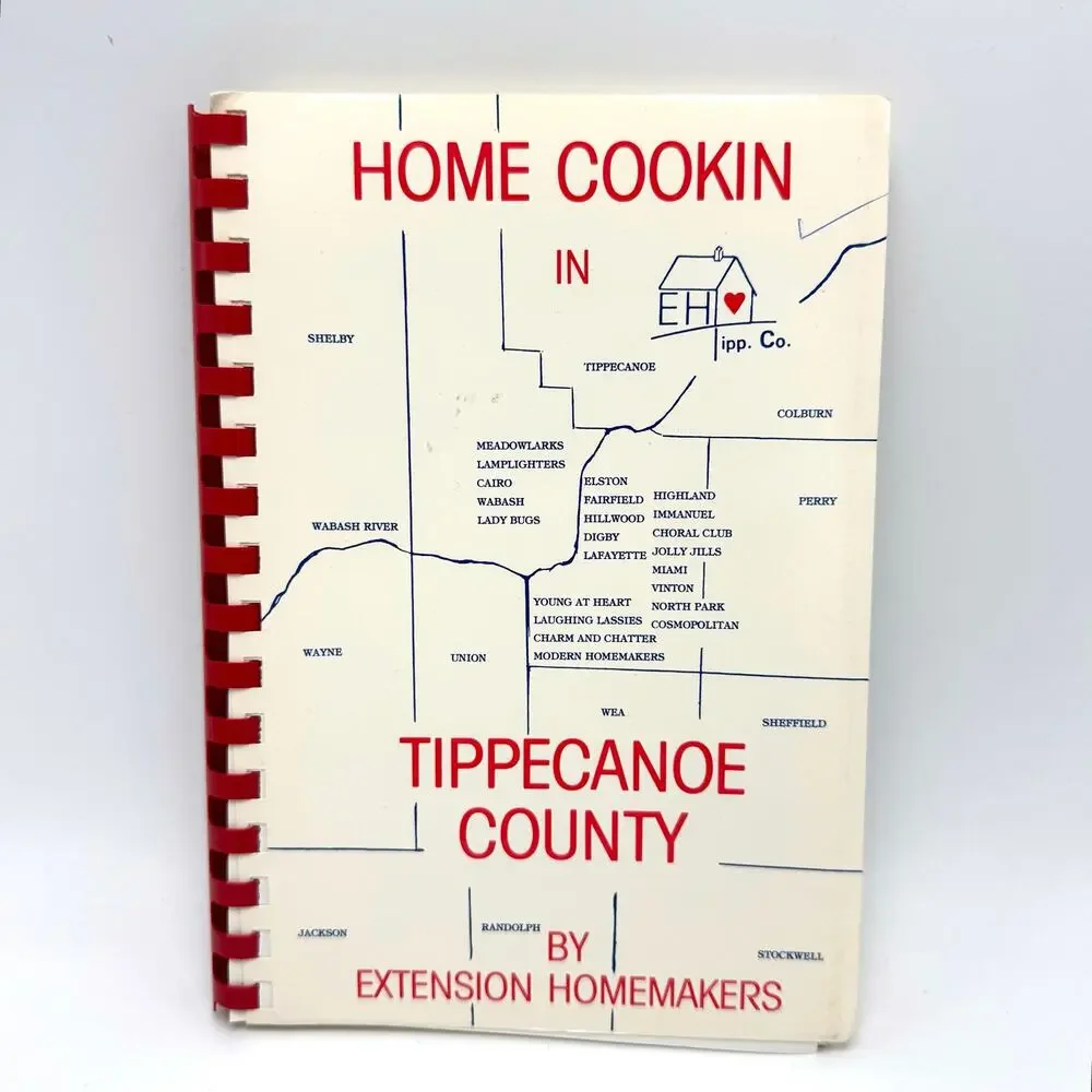 Vintage Tippecanoe County Indiana Cookbook Extension Homemakers Recipes Midwest